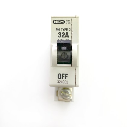 MEM 321QE2 M6 32A 32 Amp MCB Circuit Breaker Type 2